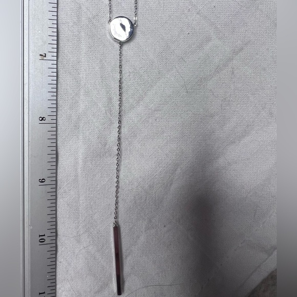 Silver and black enamel pendant necklace - Picture 5 of 7